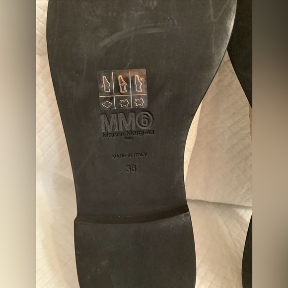 MM6 Maison Margiela / Embossed Zip Front Oxford In Beige Leather - Picture 12 of 12